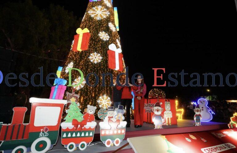 Vive Nuevo Laredo noche de luz y unión con el ncendifo de pino navideño