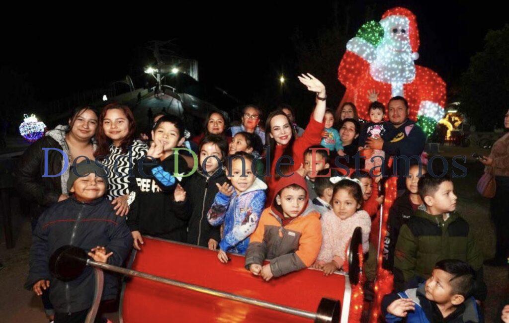 Brilla Nuevo Laredo: Carmen Lilia enciende el pino navideño e inaugura Viveros Mágico