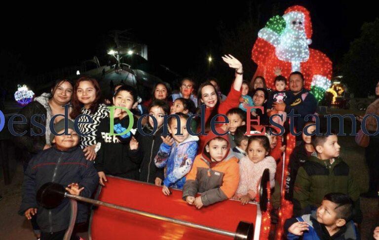 Brilla Nuevo Laredo: Carmen Lilia enciende el pino navideño e inaugura Viveros Mágico