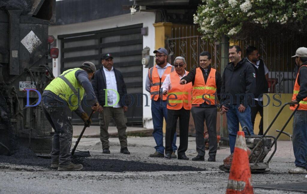 Intensa jornada del Plan Emergente de Bacheo en la calle Matamoros