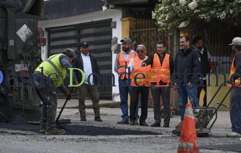 Intensa jornada del Plan Emergente de Bacheo en la calle Matamoros
