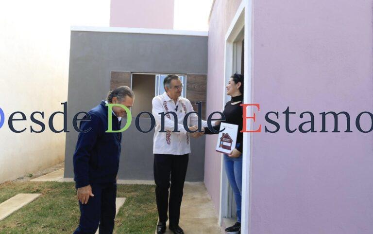 Entrega INFONAVIT viviendas del Bienestar a familias tamaulipecas