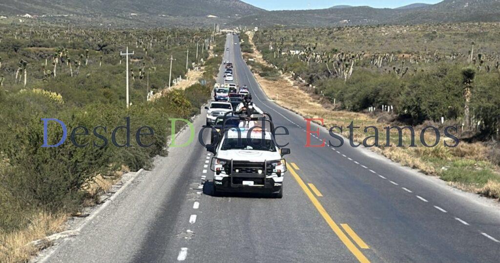 Escolta Guardia Estatal caravana de 250 vehículos de paisanos