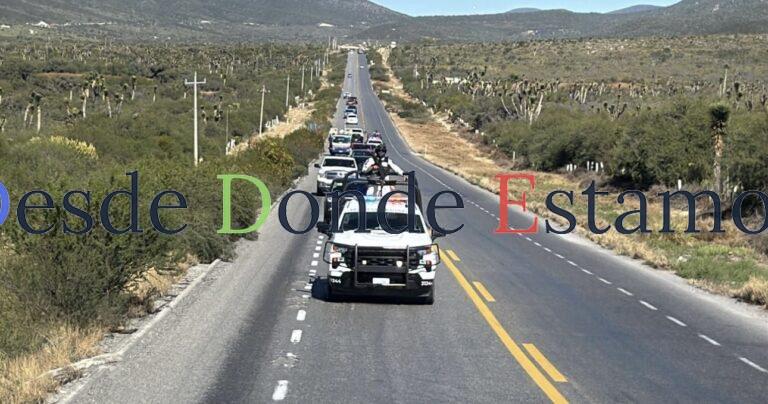 Escolta Guardia Estatal caravana de 250 vehículos de paisanos