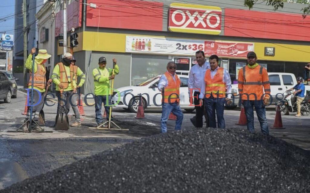 Supervisa Gattás trabajos de Bacheo en el 9 Matamoros