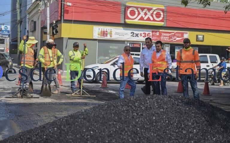 Supervisa Gattás trabajos de Bacheo en el 9 Matamoros