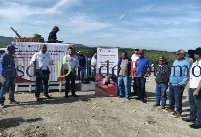 Presas de Tamaulipas reciben alevines para impulsar la pesca comercial