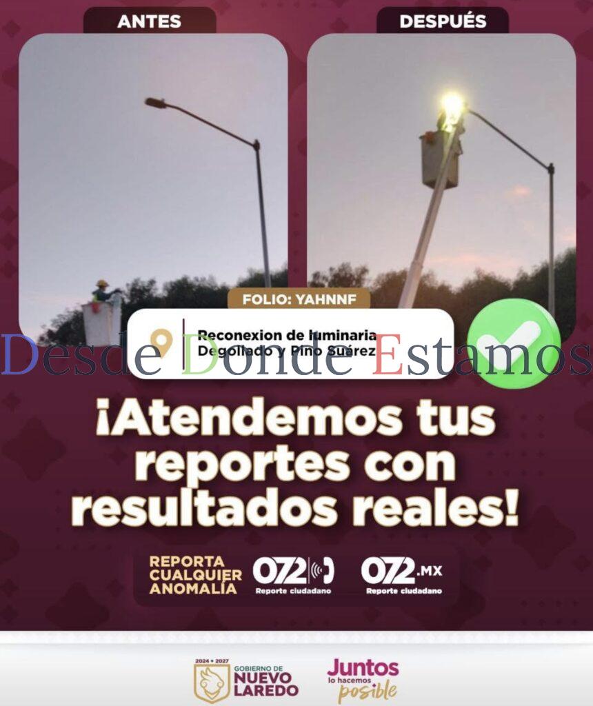 Atiende Municipio reportes sobre alumbrado público