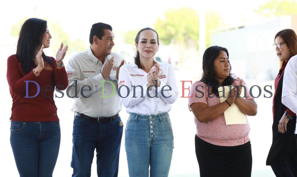 Entrega Carmen Lilia obras viales en Valles de Anáhuac