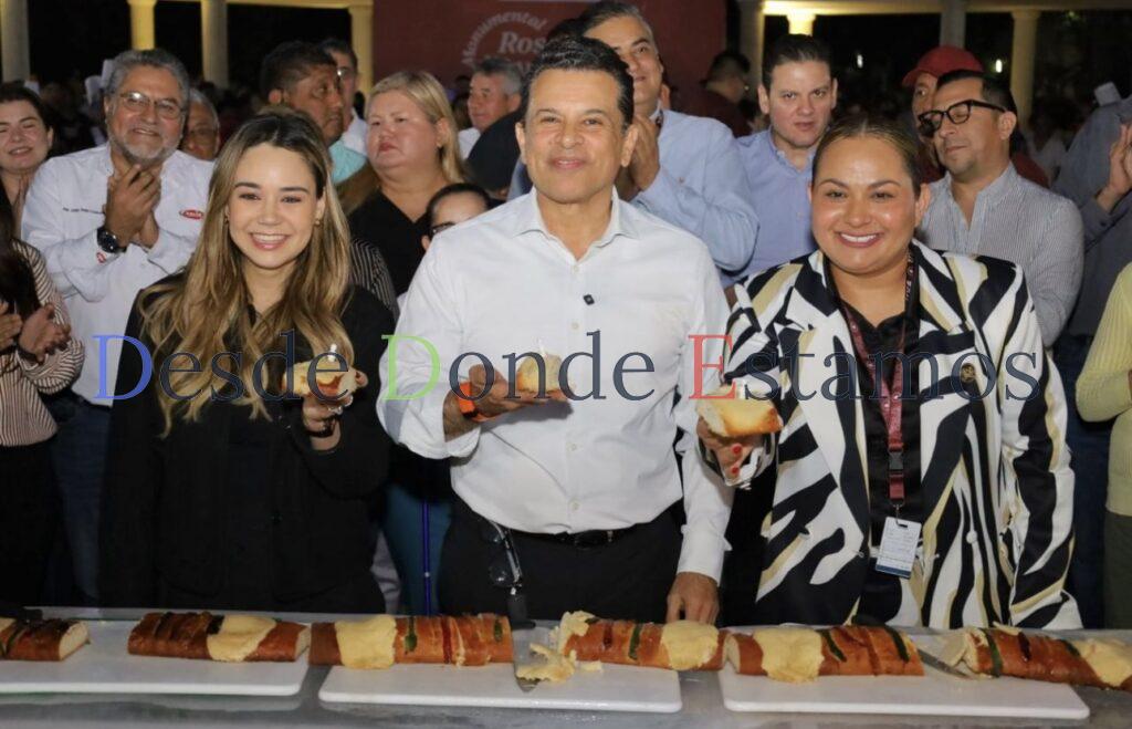Comparten Lucy y Lalo monumental rosca de reyes con familias victorenses