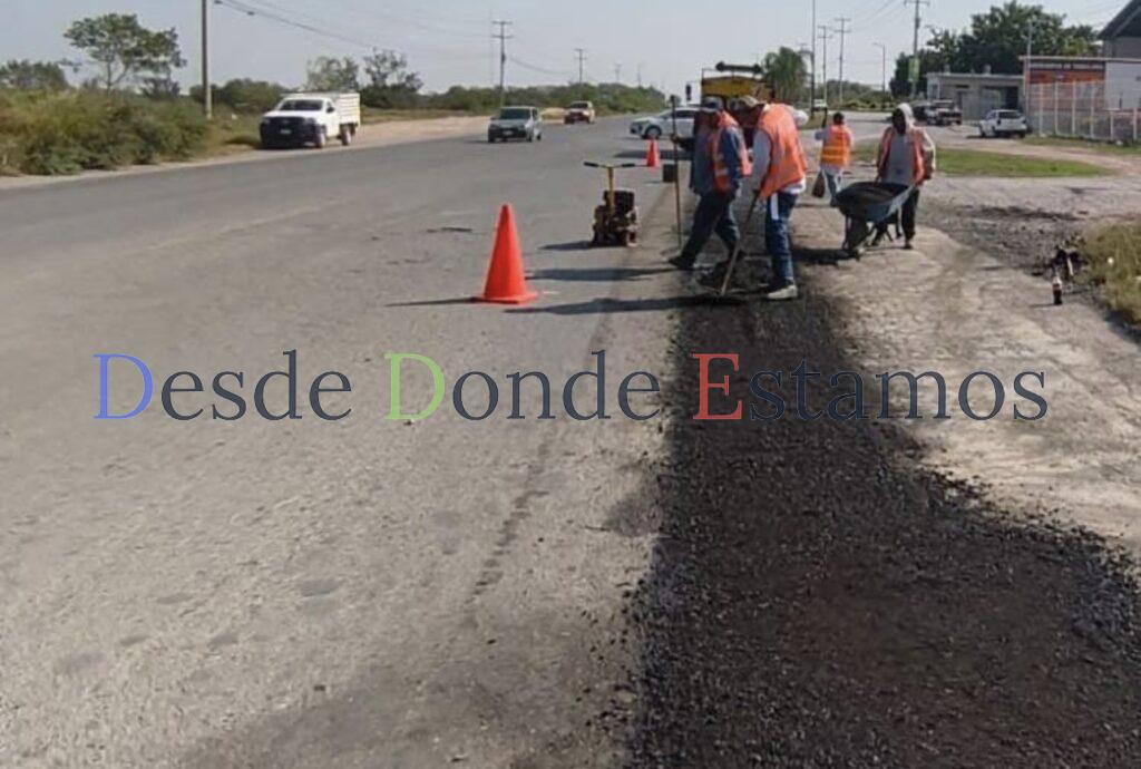 Continúa plan de bacheo en calles de Victoria