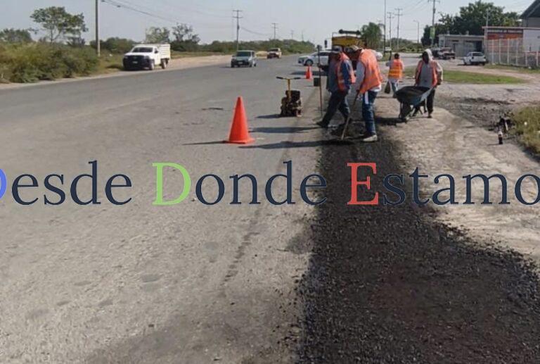 Continúa plan de bacheo en calles de Victoria