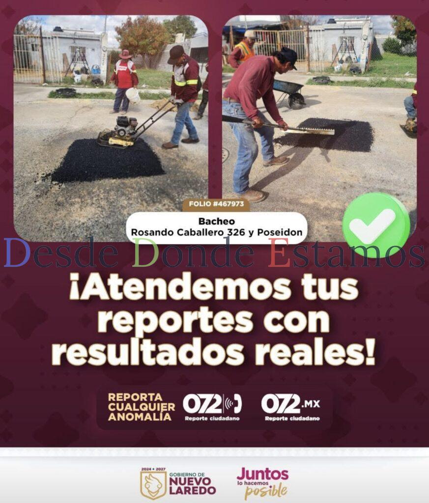 Realiza Servicios Públicos Primarios trabajos de bacheo