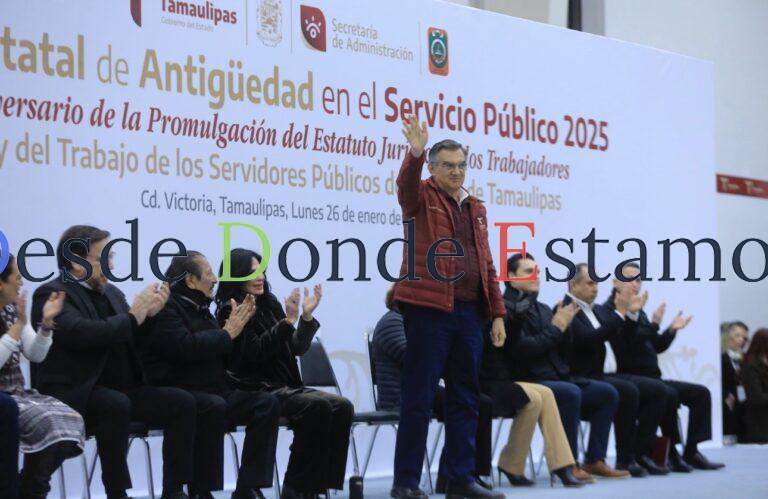 Aumento salarial y pensiones seguras garantiza Américo a trabajadores del Estado