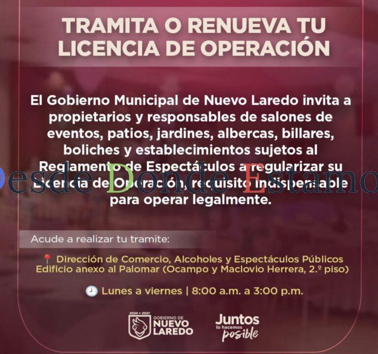 Exhortan a tramitar y renovar la licencia de operación