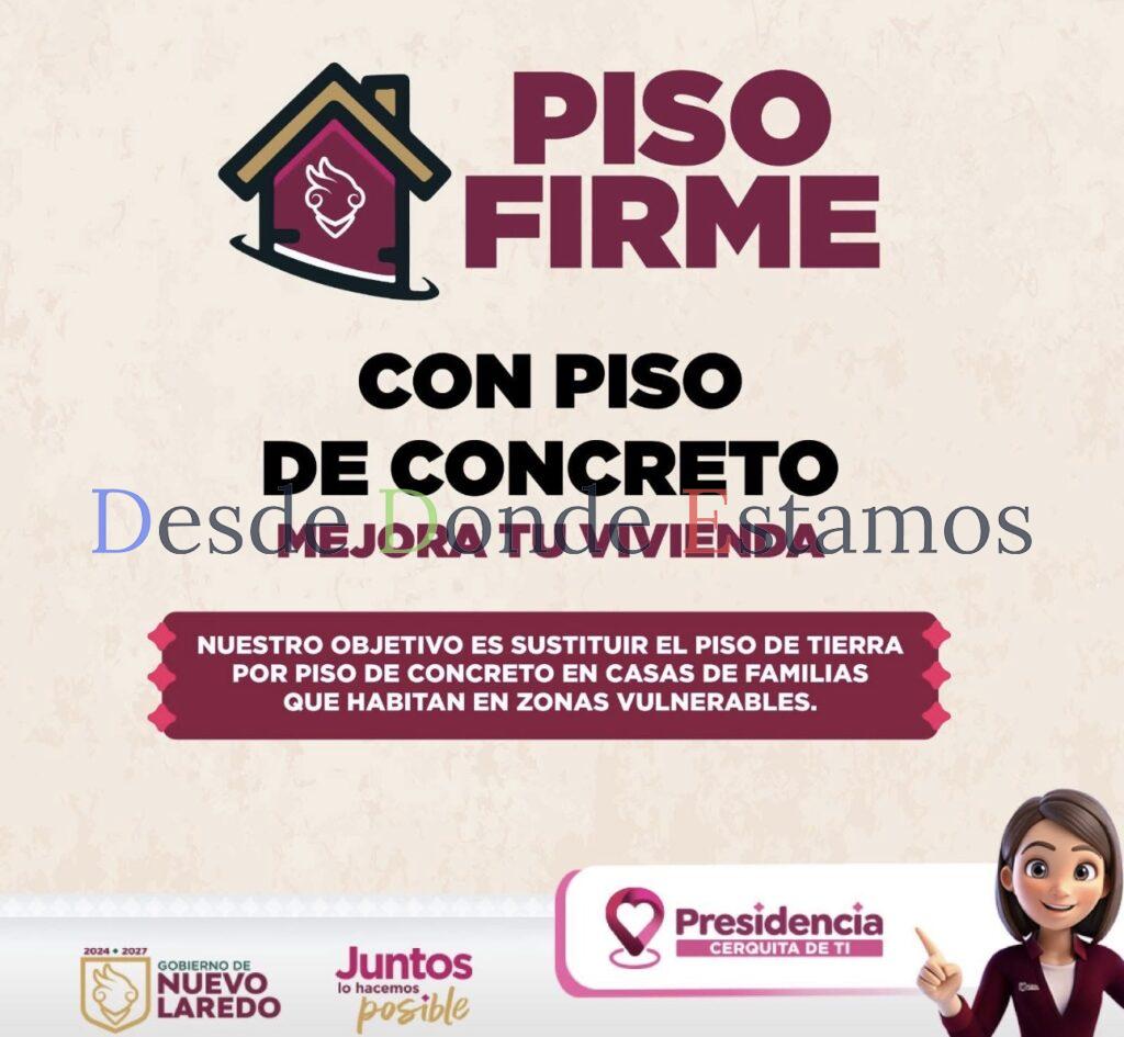 Abren convocatoria para Programa de Piso Firme 2026