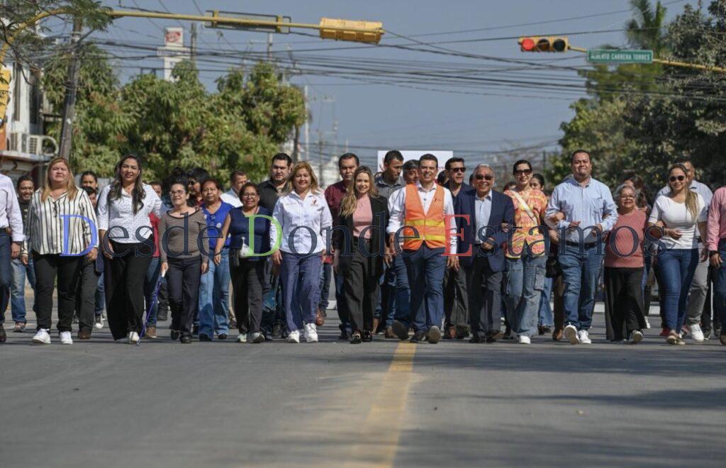 Rehabilitan pavimentación de la calle 27 Lauro Rendón