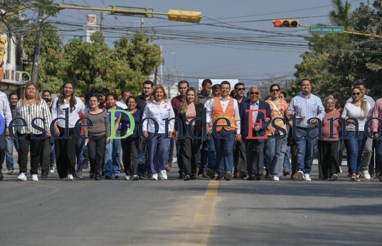 Rehabilitan pavimentación de la calle 27 Lauro Rendón