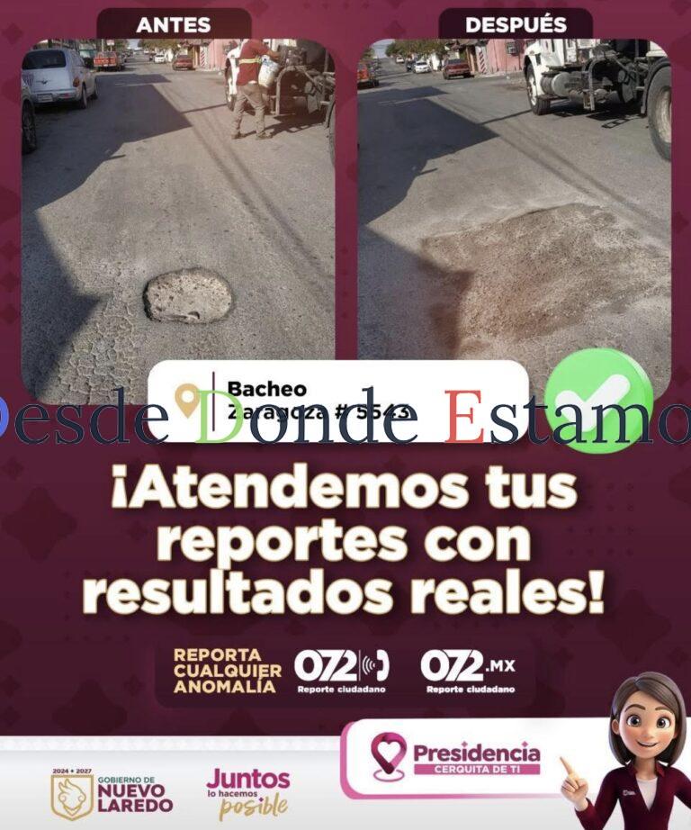 Atiende Servicios Públicos Primarios reporte de bacheo