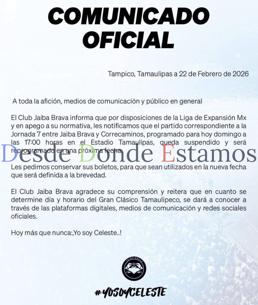 SUSPENDEN JUEGO TAMPICO-VICTORIA