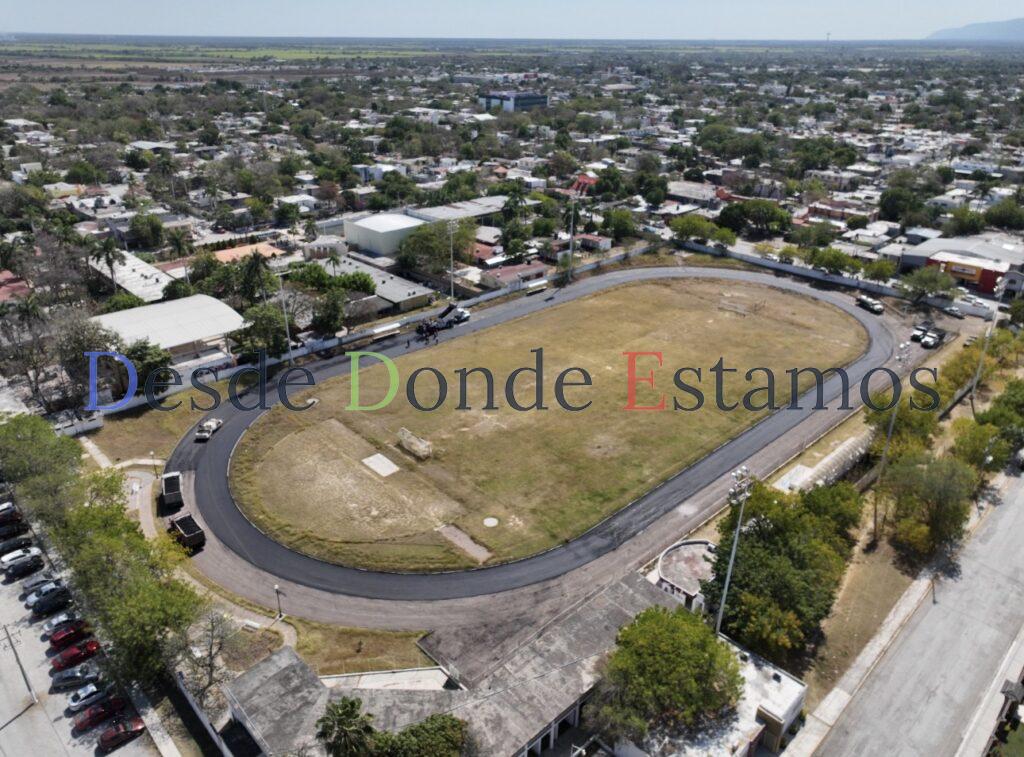 Avanza rehabilitación de la pista del estadio Zaragoza en El Mante