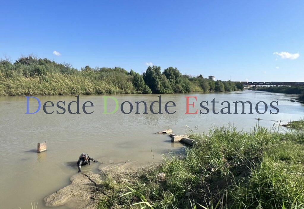 Bajó caudal del rio Bravo