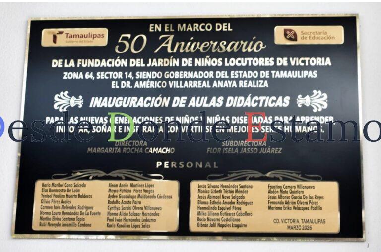 Consolidan infraestructura educativa en el Jardín de Niños “Locutores de Victoria”