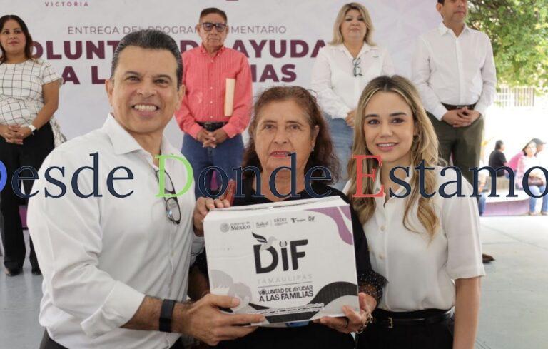 Entregan Lucy y Lalo 3 mil insumos alimentarios