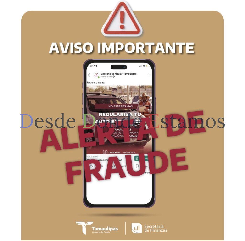 Alerta Gobierno de Tamaulipas por páginas falsas