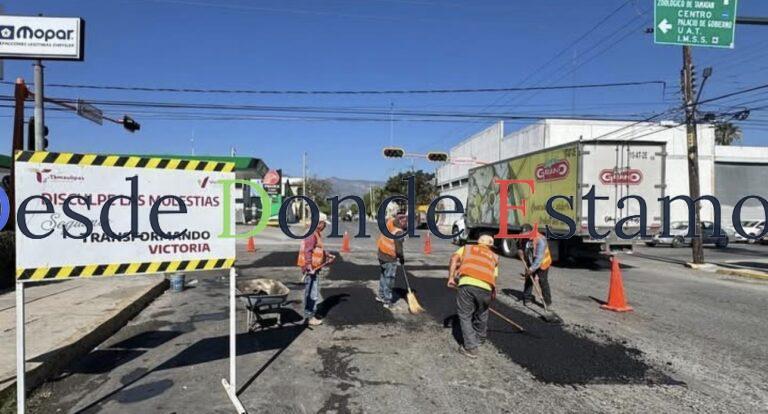 Atiende Obras Públicas Municipales trabajos de bacheo